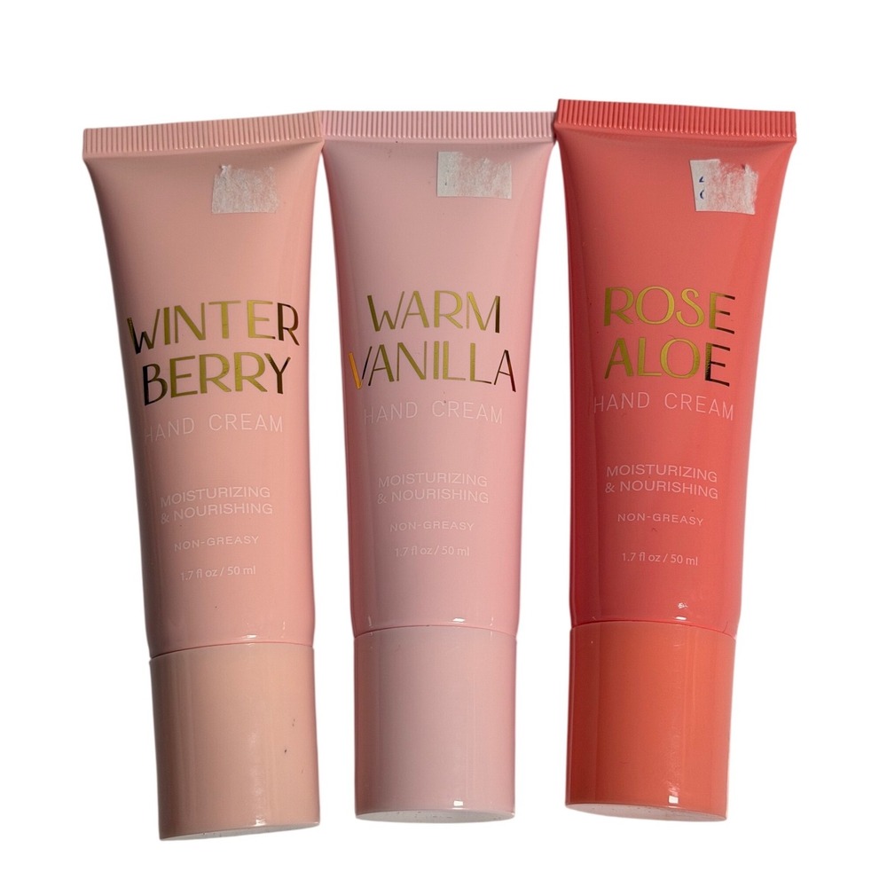 Enchante Accessories Hand Cream Pink Winter Berry Warm Vanilla Rose Aloe 3‎ Pack